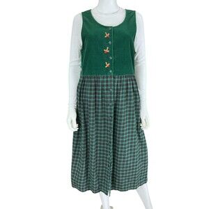 Susan Bristol | Dresses | Plaid Midi Dress With Embroidered Collar 95s  Style Shirt Dress | Poshmark